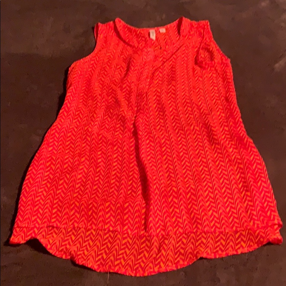 Orange and Fuschia Sleeveless Tunic - Med